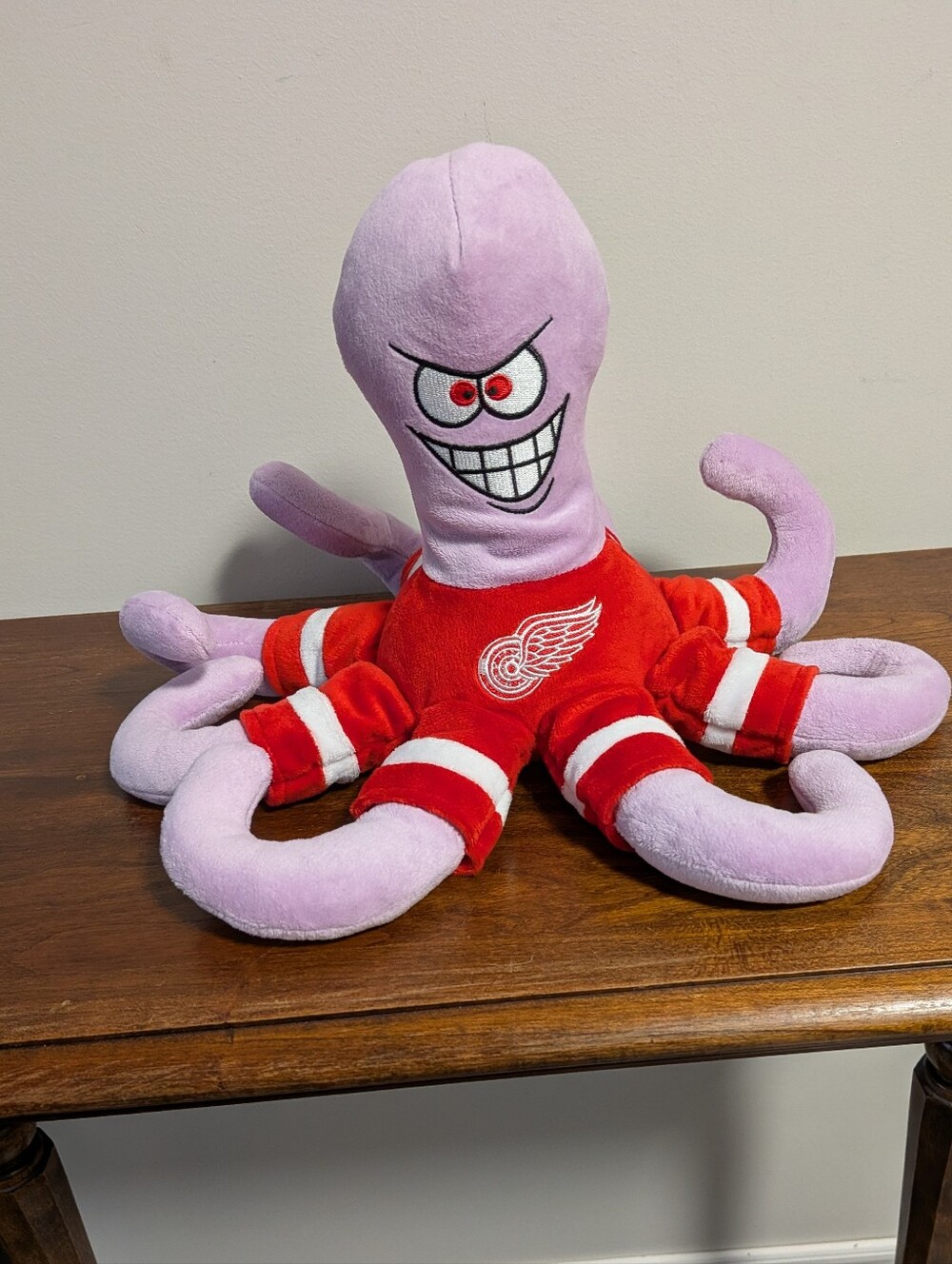 NHL. Detroit Red Wings Octopus Plush NHL. 14x 9 Inches.